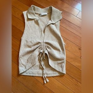 collared Zara crop top